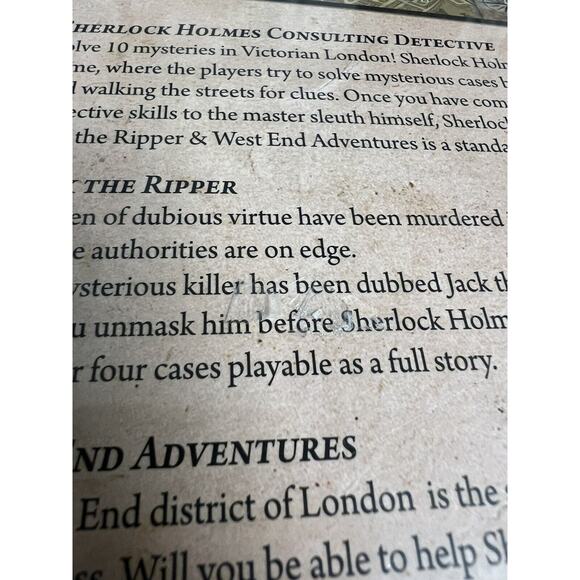 Sherlock Holmes Jack the Ripper Board Game 2020 Space Cowboys, New and Sealed - Picture 8 of 9
